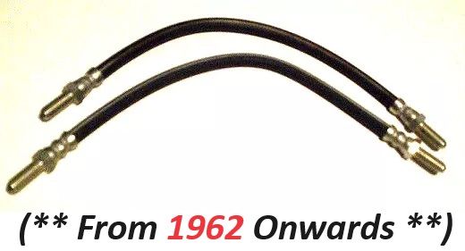 FRONT BRAKE HOSES x2 (Humber Hawk) (Ser 3,4,4a) (**From 1962- 68**)